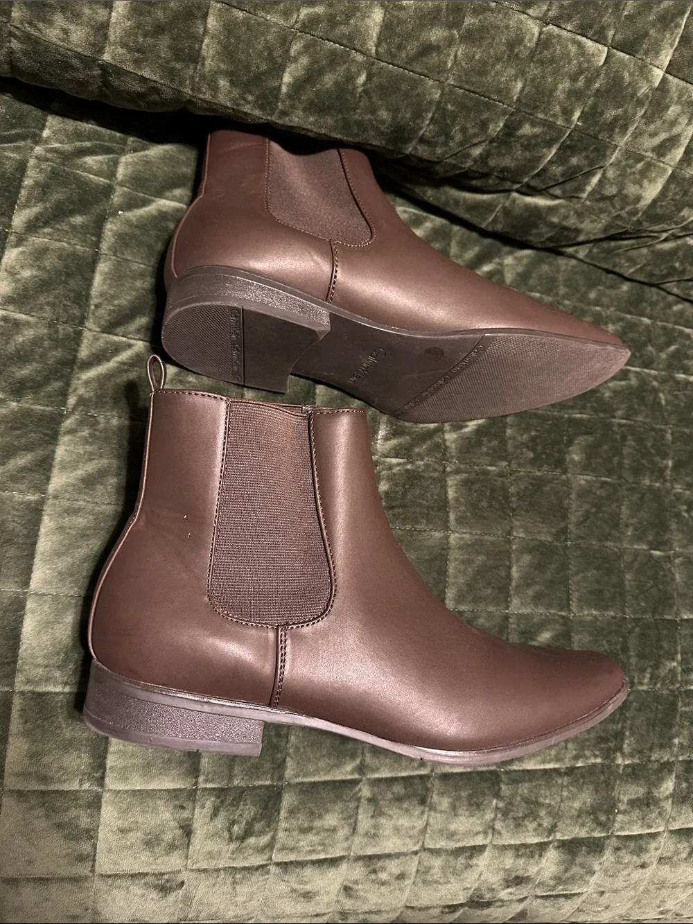 Calvin Klein Brown Leather Chelsea Chukka Boots